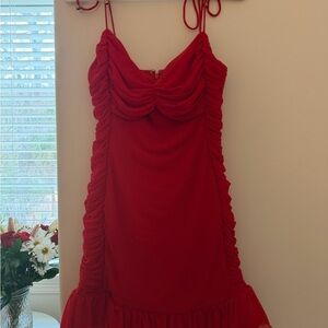Selfie Leslie Scarlet Ruched Mini Dress